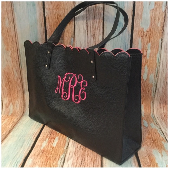 Scallop Fashion Handbag Tote Black - Picture 5 of 6